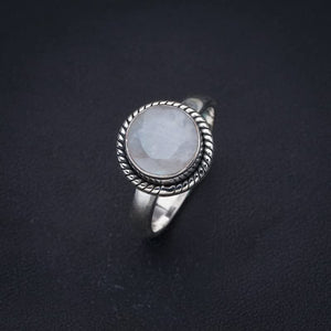 StarGems® Natural Moonstone Handmade 925 Sterling Silver Ring 8 F2513