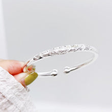StarGems  Opening Blossom Beads Handmade 999 Sterling Silver Bangle Cuff Bracelet For Women Cb0010
