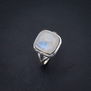 StarGems  Natural Moonstone Handmade 925 Sterling Silver Ring 5 F2555