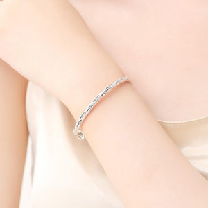 StarGems  Adjustable Full of Stars Handmade 999 Sterling Silver Bangle Bracelet For Women Cb0150