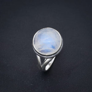 StarGems® Natural Moonstone Handmade 925 Sterling Silver Ring 8 F2549