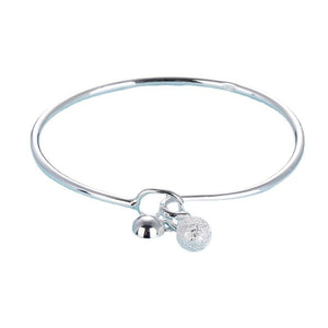 StarGems® Fixed Bells Handmade 999 Sterling Silver Bangle Bracelet For Women Cb0256