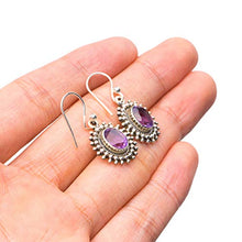 StarGems® Natural Amethyst Handmade Boho 925 Sterling Silver Earrings 1" T3709