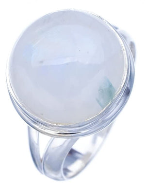 StarGems® Natural Moonstone Handmade 925 Sterling Silver Ring 6 F2559