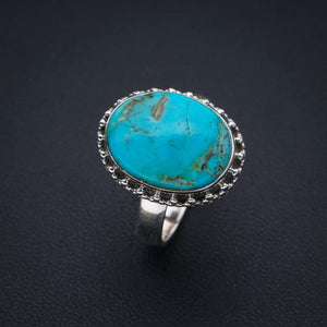 StarGems  Natural Turquoise Handmade 925 Sterling Silver Ring 8 F0431