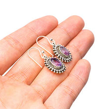 StarGems  Natural Amethyst Handmade Vintage 925 Sterling Silver Earrings 1" T3030