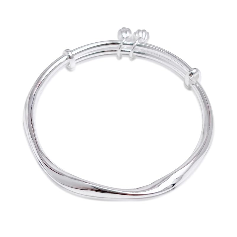StarGems  Adjustable Twisted Seedpod Handmade 999 Sterling Silver Bangle Bracelet For Women Cb0199