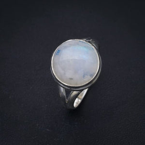 StarGems  Natural Moonstone Handmade 925 Sterling Silver Ring 9 F2577