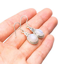 StarGems  Natural Rainbow Moonstone Handmade Unique 925 Sterling Silver Earrings 1 1/4" T3013