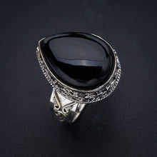 StarGems  Natural Black Onyx Handmade 925 Sterling Silver Ring 10.75 F0528