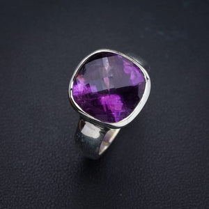 StarGems  Natural Amethyst Handmade 925 Sterling Silver Ring 4.75 E9261