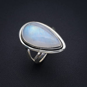 StarGems  Natural Moonstone Handmade 925 Sterling Silver Ring 6.25 F2722