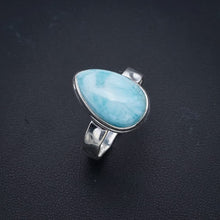 StarGems  Natural Larimar Handmade 925 Sterling Silver Ring 8.25 F0812