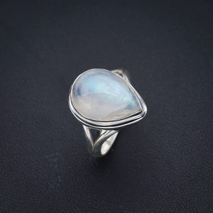 StarGems  Natural Moonstone Handmade 925 Sterling Silver Ring 6 F3079