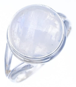 StarGems  Natural Moonstone Handmade 925 Sterling Silver Ring 9 F2749