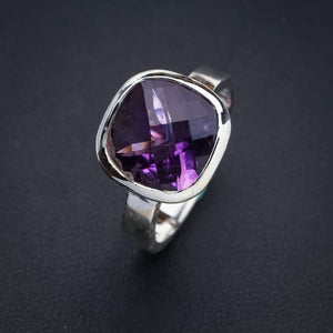 StarGems  Natural Amethyst Handmade 925 Sterling Silver Ring 7.5 E9305