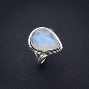 StarGems  Natural Moonstone Handmade 925 Sterling Silver Ring 5.75 F2596