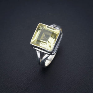 StarGems® Natural Green Amethyst Handmade 925 Sterling Silver Ring 7.5 F0359