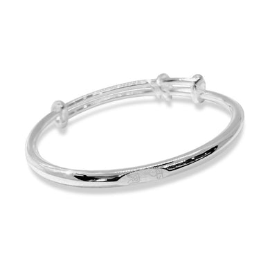 StarGems® Adjustable ‘safe& Happiness’ Amulet Handmade 999 Sterling Silver Bangle Bracelet For Women Cb0184