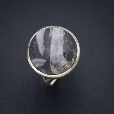 StarGems  Natural Septarian Geode Handmade 925 Sterling Silver Ring 9.25 F3046