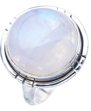 StarGems® Natural Moonstone Handmade 925 Sterling Silver Ring 5 F0657