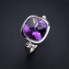 StarGems® Natural Amethyst Handmade 925 Sterling Silver Ring 7.75 E9289