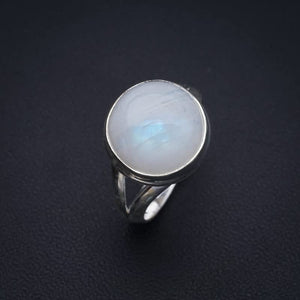 StarGems  Natural Moonstone Handmade 925 Sterling Silver Ring 8 F2708