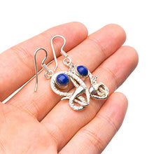 StarGems  Natural Lapis Lazuli Snake Handmade Mexican Snake Shape 925 Sterling Silver Earrings 1 1/2" T5136