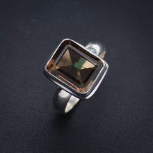 StarGems Natural Smoky Quartz Handmade 925 Sterling Silver Ring 7 E9192