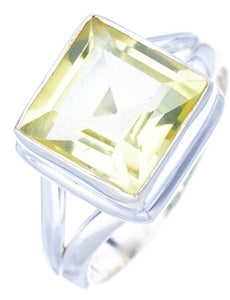 StarGems® Natural Green Amethyst Handmade 925 Sterling Silver Ring 7.5 F0359