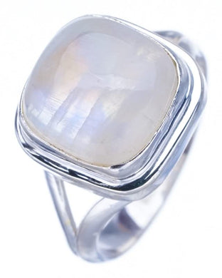 StarGems  Natural Moonstone Handmade 925 Sterling Silver Ring 5 F2555