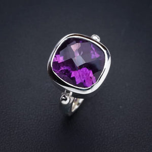 StarGems  Natural Amethyst Handmade 925 Sterling Silver Ring 5.75 E9222