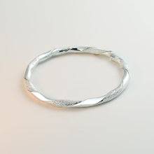 StarGems  Opening Twisted Grit Blast Handmade 999 Sterling Silver Bangle Cuff Bracelet For Women Cb0025