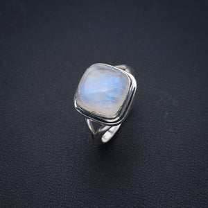 StarGems  Natural Moonstone Handmade 925 Sterling Silver Ring 5 F0724