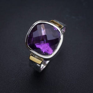 StarGems  Natural Amethyst Handmade 925 Sterling Silver Ring 8.75 E9250