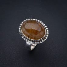 StarGems  Natural Golden Rutile Handmade 925 Sterling Silver Ring 7 F2128