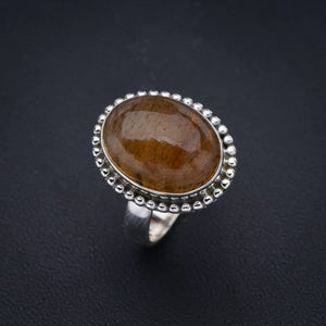 StarGems  Natural Golden Rutile Handmade 925 Sterling Silver Ring 7 F2128