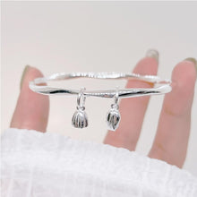 StarGems® Fixed Seedpod and Lotus Seed Handmade 999 Sterling Silver Bangle Bracelet For Women Cb0259