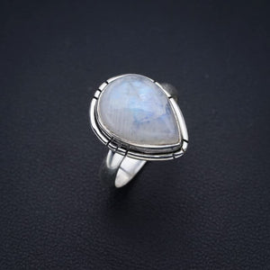 StarGems  Natural Moonstone Handmade 925 Sterling Silver Ring 5.75 F0700