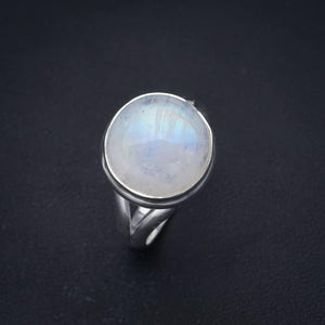 StarGems® Natural Moonstone Handmade 925 Sterling Silver Ring 8 F2593