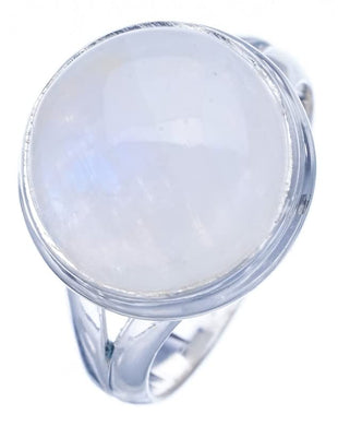 StarGems  Natural Moonstone Handmade 925 Sterling Silver Ring 6.25 F2579