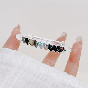 StarGems  Adjustable Piled Heart Handmade 999 Sterling Silver Bangle Bracelet For Women Cb0182