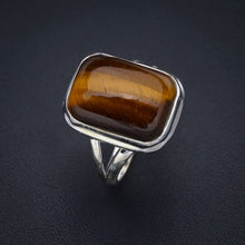 StarGems  Natural Tigers Eye Handmade 925 Sterling Silver Ring 9.5 F1884