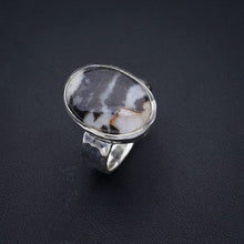 StarGems  Natural Pinolith Jasper Hammered Handmade 925 Sterling Silver Ring 7.75 F3256