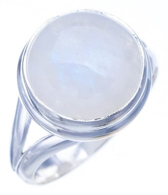 StarGems  Natural Moonstone Handmade 925 Sterling Silver Ring 8 F2710