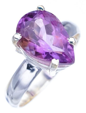 StarGems  Natural Amethyst Handmade 925 Sterling Silver Ring 8.25 F2910