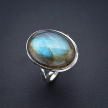 StarGems® Natural Labradorite Handmade 925 Sterling Silver Ring 8.5 F0186