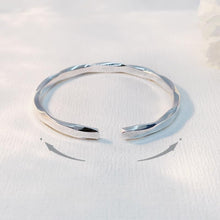 StarGems® Opening ‘love you forever’Handmade 999 Sterling Silver Bangle Cuff Bracelet For Women Cb0071