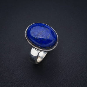 StarGems® Natural Lapis Lazuli Handmade 925 Sterling Silver Ring 5 F1827