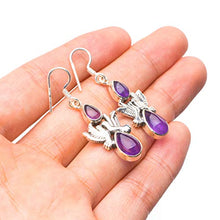 StarGems® Natural Amethyst Pigeon Handmade Boho Pigeon Shape 925 Sterling Silver Earrings 1 1/2" T5174